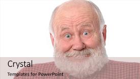  Presentation with bald - Slide deck having pout - handsome bald and bearded senior background and a soft green colored foreground