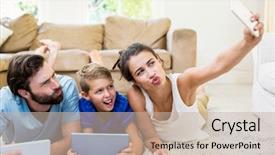  Presentation with taking care of children and parent - Beautiful theme featuring pout - parents and son lying backdrop and a soft green colored foreground