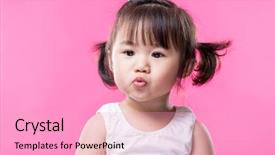  Presentation with baby girl announcement - Beautiful slide set featuring pout - young little baby girl backdrop and a lemonade colored foreground