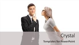  Presentation with kiss - Audience pleasing slide deck consisting of pout - young woman riching to kiss backdrop and a light gray colored foreground