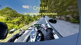  Presentation with pov - Audience pleasing PPT layouts consisting of pov-of-motorbiker-holding-steering backdrop and a tawny brown colored foreground