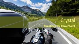 Presentation with outdoor activities - PPT theme featuring pov-of-motorbiker-holding-steering background and a tawny brown colored foreground