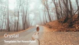  Presentation with pov - Cool new slide deck with pov-of-woman-s-hand backdrop and a coral colored foreground