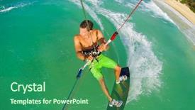  Presentation with kite - Cool new presentation design with pov view from action cam backdrop and a ocean colored foreground