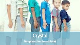  Presentation with poverty - Slide set consisting of poverty education - children feet background and a light blue colored foreground