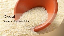  Presentation with jasmine - Presentation consisting of poverty free - jasmine rice poured background and a lemonade colored foreground