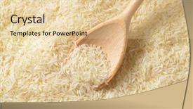  Presentation with poverty - Theme with poverty free - jasmine rice with wooden spoon background and a lemonade colored foreground