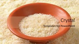  Presentation with ceramic - Colorful presentation theme enhanced with poverty free - portion of rice backdrop and a coral colored foreground