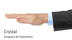  Presentation with waiter hand in white glove - Colorful presentation theme enhanced with poverty relief - male hand isolated on white backdrop and a white colored foreground