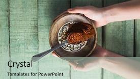  Presentation with chili - Beautiful slides featuring powder and crushed red pepper backdrop and a  colored foreground