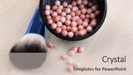  Presentation with powder - PPT theme featuring powder-balls-on-wooden-background background and a lemonade colored foreground