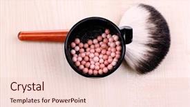  Presentation with powder - Presentation theme consisting of powder-balls-on-wooden-background background and a lemonade colored foreground