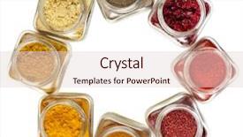  Presentation with powder - Beautiful slide set featuring powder colorful spices in glass backdrop and a lemonade colored foreground