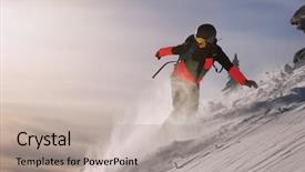  Presentation with winter sports - Amazing PPT theme having powder extreme slope winter ski backdrop and a  colored foreground