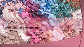  Presentation with foundation - Beautiful PPT layouts featuring powder foundation - multicolor crushed eyeshadows isolated backdrop and a coral colored foreground