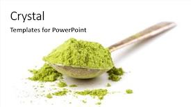  Presentation with matcha - Slides enhanced with powder green tea isolated background and a white colored foreground