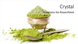  Presentation with matcha green tea - Audience pleasing presentation theme consisting of powder green tea isolated backdrop and a white colored foreground