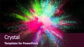  Presentation with black abstract - Slide deck enhanced with powder isolated on black background background and a  colored foreground