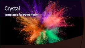  Presentation with black abstract - Slide deck featuring powder isolated on black background background and a  colored foreground