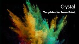  Presentation with black powder explosion the particles - Cool new slides with powder isolated on black background backdrop and a  colored foreground