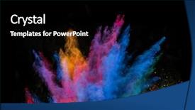  Presentation with explosion - Amazing presentation theme having powder isolated on black background backdrop and a black colored foreground