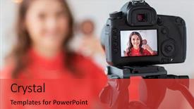  Presentation with beauty makeup - Beautiful slide set featuring powder room - blogging technology videoblog makeup backdrop and a  colored foreground