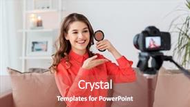  Presentation with beauty makeup - Slide deck featuring powder room - blogging technology videoblog makeup background and a red colored foreground