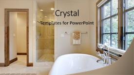  Presentation with tub - Amazing PPT layouts having powder room - brightly lit bath tub backdrop and a coral colored foreground