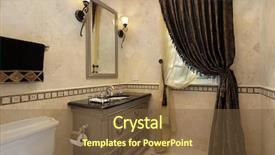  Presentation with draperies - Slide set featuring powder room in luxury home background and a tawny brown colored foreground
