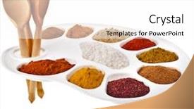  Presentation with color powder - Presentation theme with powder spices on a cooking background and a  colored foreground