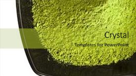  Presentation with white green - Amazing theme having powdered green powder in black backdrop and a gold colored foreground