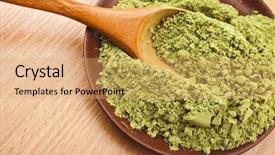  Presentation with matcha - Beautiful presentation theme featuring powdered green tea matcha backdrop and a coral colored foreground