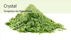  Presentation with matcha green tea - Cool new presentation theme with powdered matcha green tea isolated backdrop and a blonde colored foreground