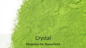  Presentation with matcha green tea - Theme consisting of powdered matcha green tea isolated background and a yellow colored foreground