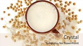  Presentation with powdered - Presentation design enhanced with powdered milk drink background and a lemonade colored foreground