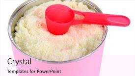  Presentation with milk baby - Cool new PPT layouts with powdered milk for baby isolated backdrop and a  colored foreground
