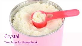  Presentation with baby milk - PPT layouts having powdered milk for baby isolated background and a lemonade colored foreground
