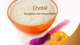  Presentation with baby formula - Colorful PPT layouts enhanced with powdered milk in bowl backdrop and a lemonade colored foreground