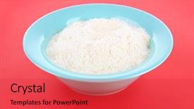  Presentation with milk baby - Slide deck featuring powdered milk in bowl for baby on red background background and a red colored foreground