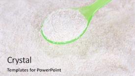  Presentation with baby milk - Amazing slide deck having powdered milk with spoon for baby close-up backdrop and a white colored foreground