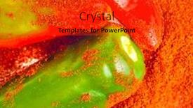  Presentation with powdered - Beautiful slide deck featuring powdered spices and red and green peppers macro shot backdrop and a red colored foreground