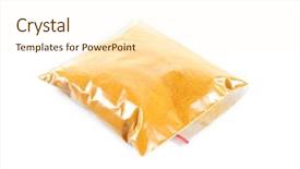  Presentation with turmeric - Cool new slides with powdered turmeric in plastic zipper backdrop and a cream colored foreground