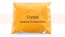 Presentation with powdered - Presentation design consisting of powdered turmeric in plastic zipper background and a yellow colored foreground