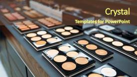  Presentation with beauty shop - Audience pleasing slide deck consisting of powders collection in beauty shop backdrop and a  colored foreground