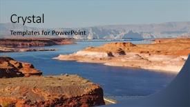  Presentation with powell river - Cool new slides with lake powell - glen canyon dam backdrop and a light blue colored foreground