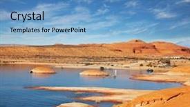  Presentation with lake sebu philippines - Slide set with powell lake in usa background and a teal colored foreground