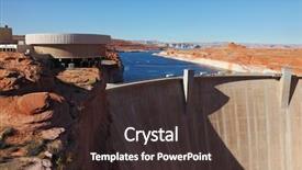  Presentation with water dam - Presentation theme enhanced with hydro power - glen canyon dam background and a dark gray colored foreground