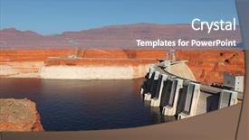  Presentation with hydroelectric - Beautiful PPT theme featuring hydroelectric power - glen canyon dam backdrop and a teal colored foreground