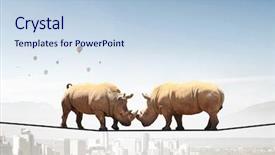  Presentation with power media - Slide deck consisting of power and leadership concept mixed background and a light blue colored foreground