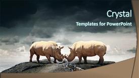  Presentation with power media - Cool new theme with power and leadership concept mixed backdrop and a tawny brown colored foreground